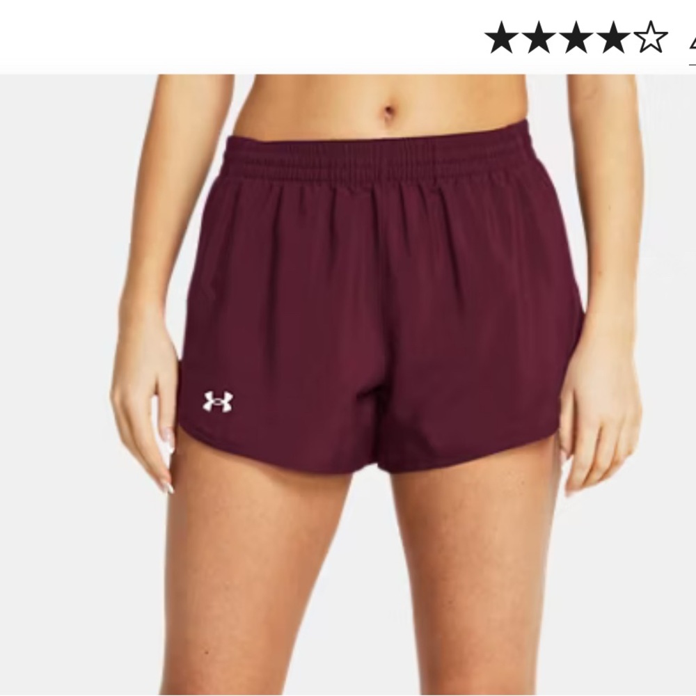 Under Armour Women's Burgundy Maroon 3” lined running Athletic Shorts